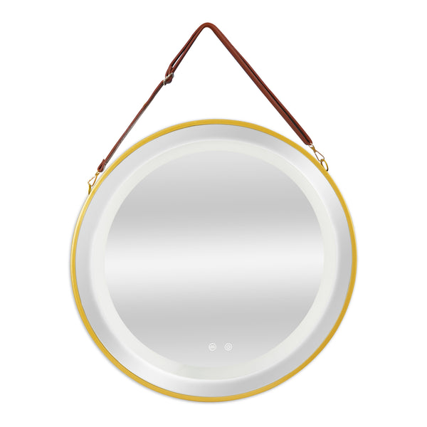 [pro.tec] LED spiegel Picerno rond goudkleurig - 4 varianten