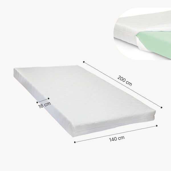Tweepersoonsbed Tröstiar met matras en LED [en.casa]