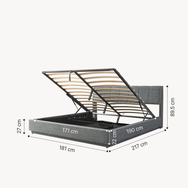 Maatschets Tweepersoonsbed Tröstiar met matras en LED [en.casa]