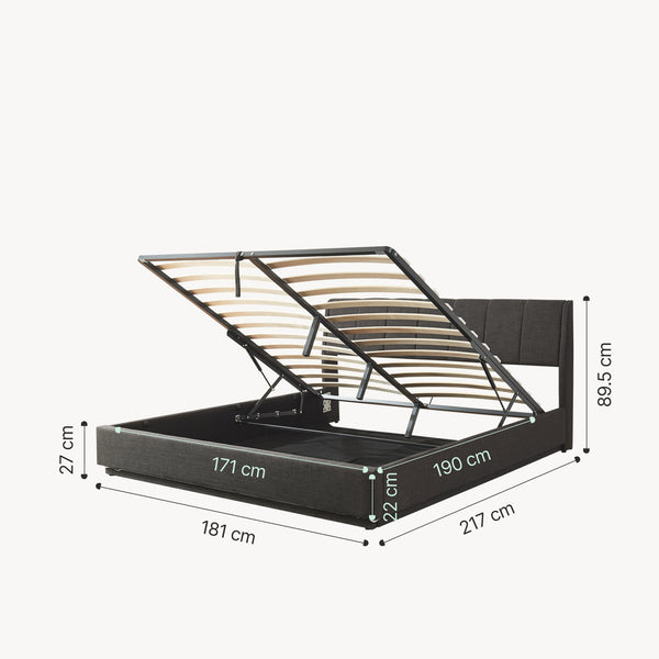 Tweepersoonsbed Tröstiar met matras en LED [en.casa]