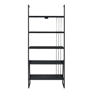 Staand rek Storfjord ladderplank zwart [en.casa]
