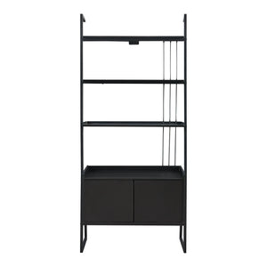 Staand rek Storfjord ladderplank zwart [en.casa]