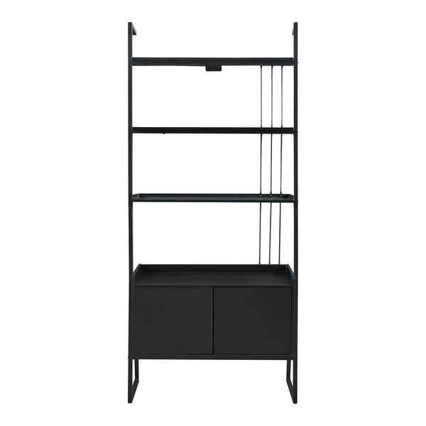 Staand rek Storfjord ladderplank zwart [en.casa]