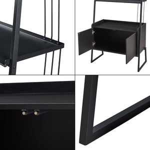 Staand rek Storfjord ladderplank zwart [en.casa]