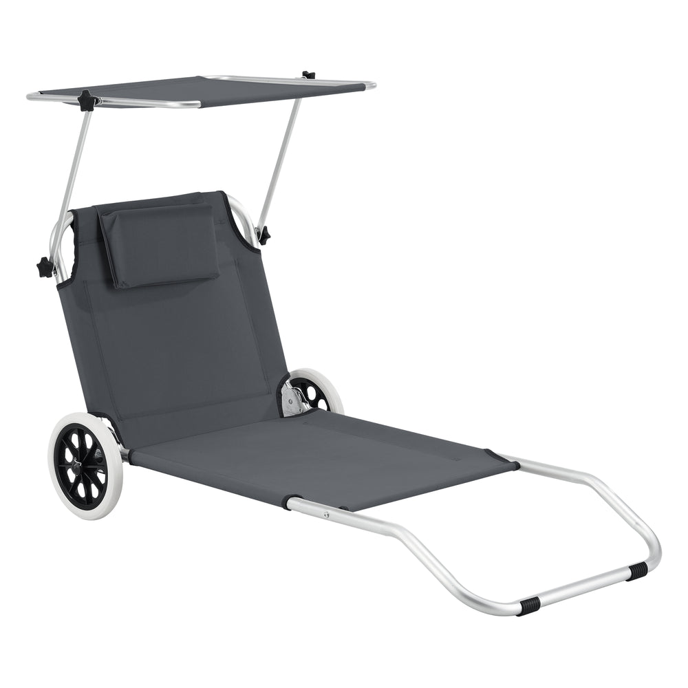 Sonnenliege Lazkano met wielen en.casa - premiumXL