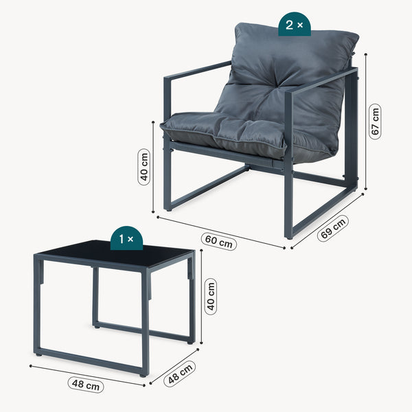 Tuinset Karg - 3-delige loungeset casa.pro