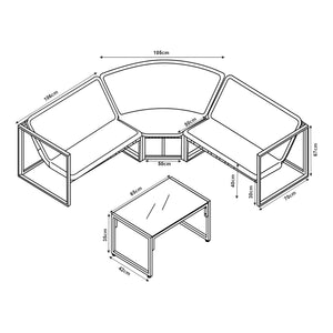 Loungeset Karg tuinset met kussens casa.pro