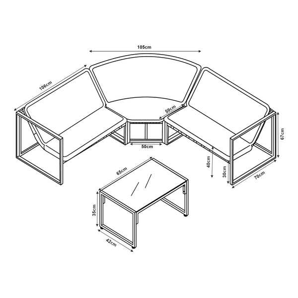 Loungeset Karg tuinset met kussens casa.pro