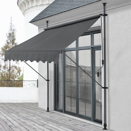 Store banne à bras Lindos gris en différentes tailles pro.tec - premiumXL