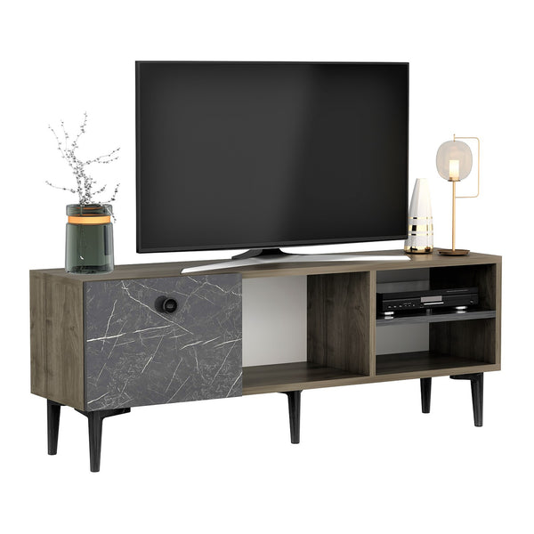 Meuble TV Nannestad à porte avec espace de rangement 45 x 120 x 30 cm [en.casa]
