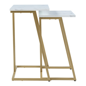 Lot de 2 tables basses gigognes Salem acier panneau de particules [en.casa]