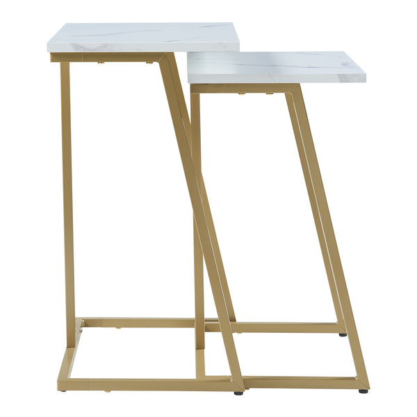 Lot de 2 tables basses gigognes Salem acier panneau de particules [en.casa]