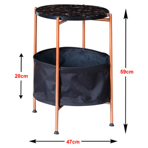 Table d'appoint Suonenjoki avec panier de rangement 59 x 47 cm [en.casa]