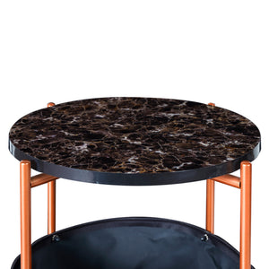 Table d'appoint Suonenjoki avec panier de rangement 59 x 47 cm [en.casa]