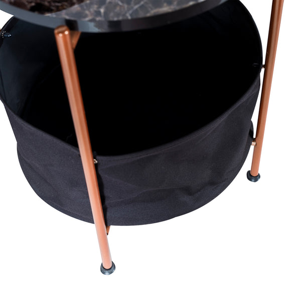 Table d'appoint Suonenjoki avec panier de rangement 59 x 47 cm [en.casa]