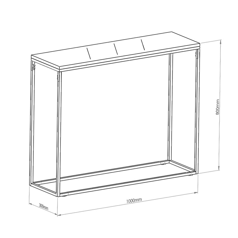 Croquis coté Table console Kittilät 80 x 100 x 30 cm [en.casa]