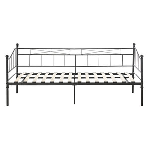 Cadre de Lit Simple Arjeplog Acier Laqué et Matelas à Mousse à Froid 90 x 200 cm [en.casa]