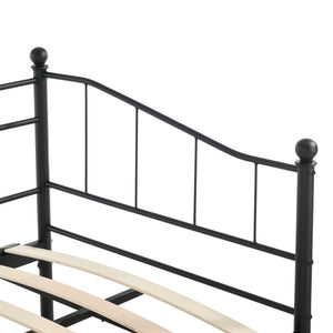 Lit gigogne en métal Skutskär 90x200 cm avec sommier à lattes [en.casa]