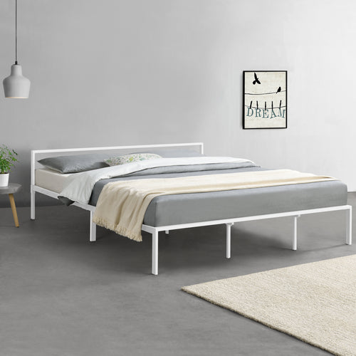 Metalen bed Imatra bedframe met bedbodem wit - verschillende maten