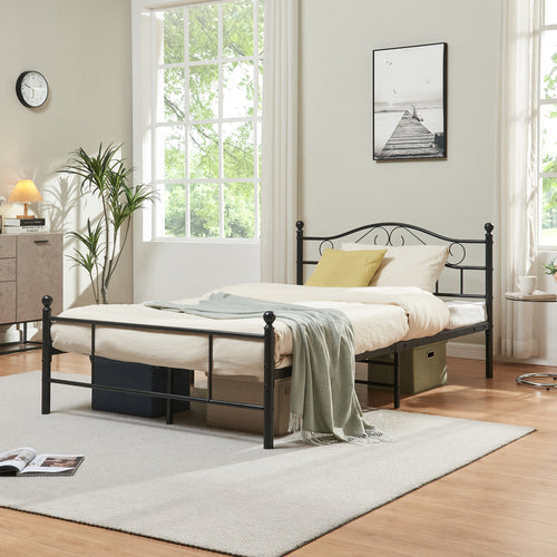 Lit en métal Florenz 120x200 cm avec/sans matelas en mousse froide diff. couleurs [en.casa] - premiumXL