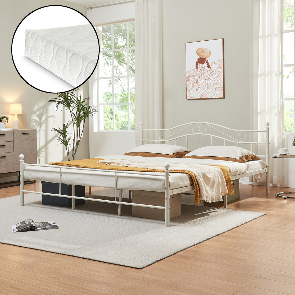 Metallbett Florenz met matras [en.casa] - premiumXL