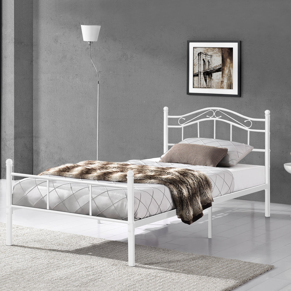 Metallbett Florenz 120x200 cm met/zonder koudschuimmatras div. kleuren [en.casa] - premiumXL