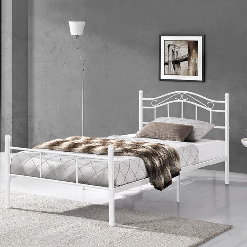 Lit en métal Florenz 120x200 cm avec/sans matelas en mousse froide diff. couleurs [en.casa] - premiumXL