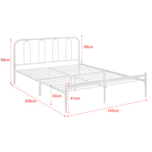 Cadre de Lit en Métal Hanko avec Matelas Blanc Mat [en.casa] [neu.haus]