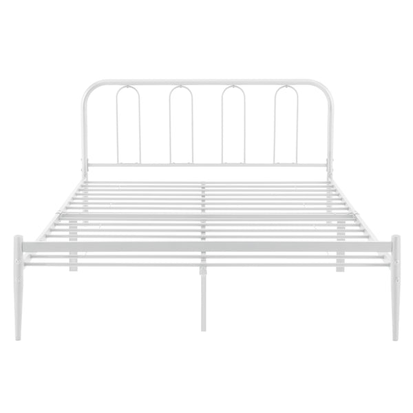 Cadre de Lit en Métal Hanko avec Matelas Blanc Mat [en.casa] [neu.haus]