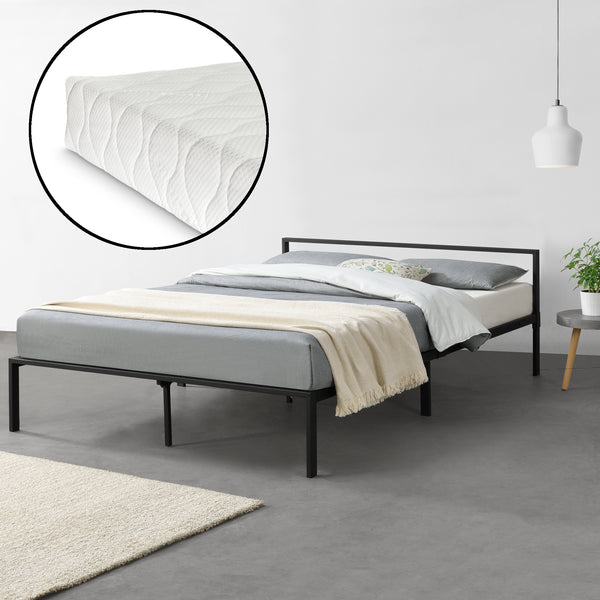 Metalen bedframe Zeus met bedbodem en matras - verschillende maten en kleuren