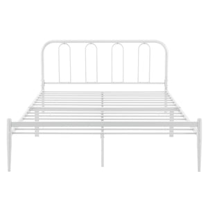 Cadre de Lit en Métal Hanko avec Matelas Blanc Mat [en.casa] [neu.haus]