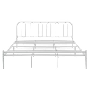 Cadre de Lit en Métal Hanko avec Matelas Blanc Mat [en.casa] [neu.haus]