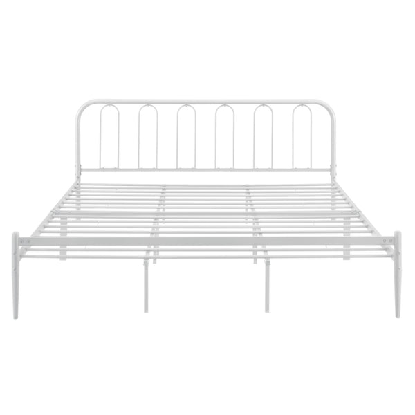 Cadre de Lit en Métal Hanko avec Matelas Blanc Mat [en.casa] [neu.haus]