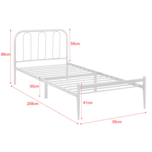 Cadre de Lit en Métal Hanko avec Matelas Blanc Mat [en.casa] [neu.haus]