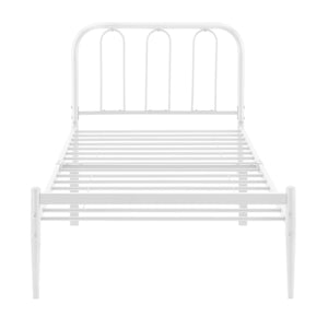 Cadre de Lit en Métal Hanko avec Matelas Blanc Mat [en.casa] [neu.haus]