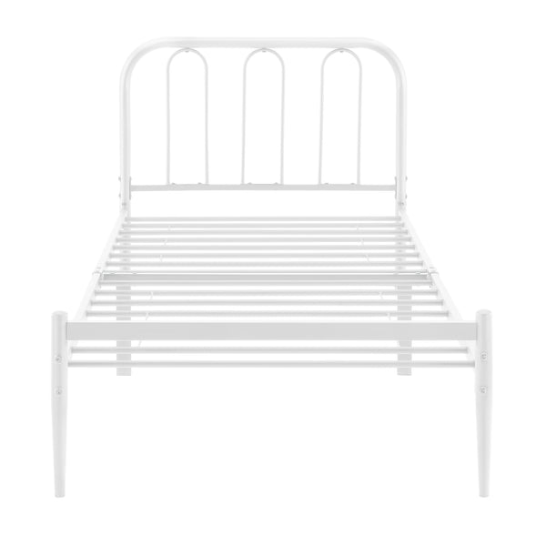 Cadre de Lit en Métal Hanko avec Matelas Blanc Mat [en.casa] [neu.haus]