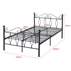 Cadre de Lit Apolda en Métal avec Matelas Plusieurs tailles Noir [en.casa]