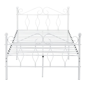 Cadre de Lit Apolda en Métal Matelas Plusieurs tailles Blanc Mat [en.casa][neu.haus]