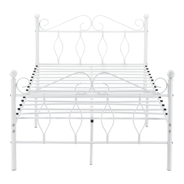 Cadre de Lit Apolda en Métal Matelas Plusieurs tailles Blanc Mat [en.casa][neu.haus]