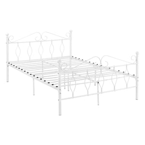 Cadre de Lit Apolda en Métal Plusieurs tailles Blanc Mat [en.casa]