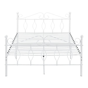 Cadre de Lit Apolda en Métal Plusieurs tailles Blanc Mat [en.casa]