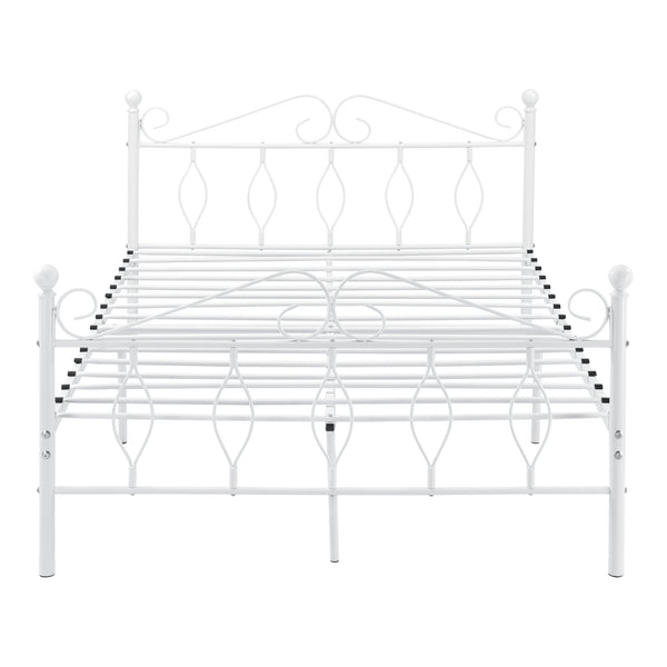 Cadre de Lit Apolda en Métal Plusieurs tailles Blanc Mat [en.casa]