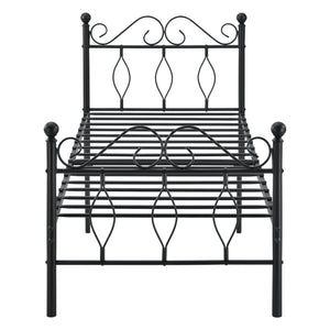 Cadre de Lit Apolda en Métal avec Matelas Plusieurs tailles Noir [en.casa]