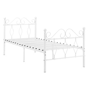 Cadre de Lit Apolda en Métal Plusieurs tailles Blanc Mat [en.casa]