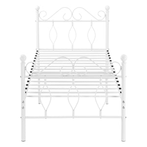Cadre de Lit Apolda en Métal Plusieurs tailles Blanc Mat [en.casa]
