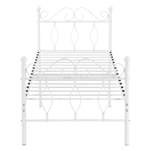 Cadre de Lit Apolda en Métal Plusieurs tailles Blanc Mat [en.casa]