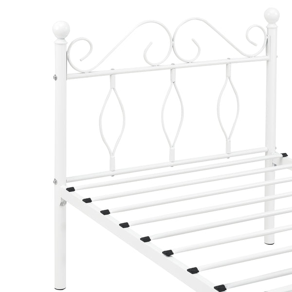 Cadre de Lit Apolda en Métal Plusieurs tailles Blanc Mat [en.casa]