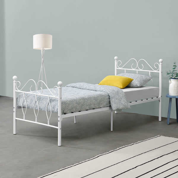 Cadre de Lit Apolda en Métal Plusieurs tailles Blanc Mat [en.casa]