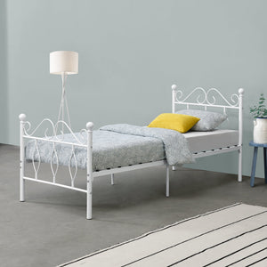 Cadre de Lit Apolda en Métal Plusieurs tailles Blanc Mat [en.casa]