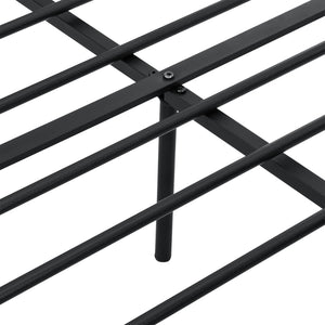 Metalen bed Finse bedframe met bedbodem zwart en walnootkleurig - 2 maten